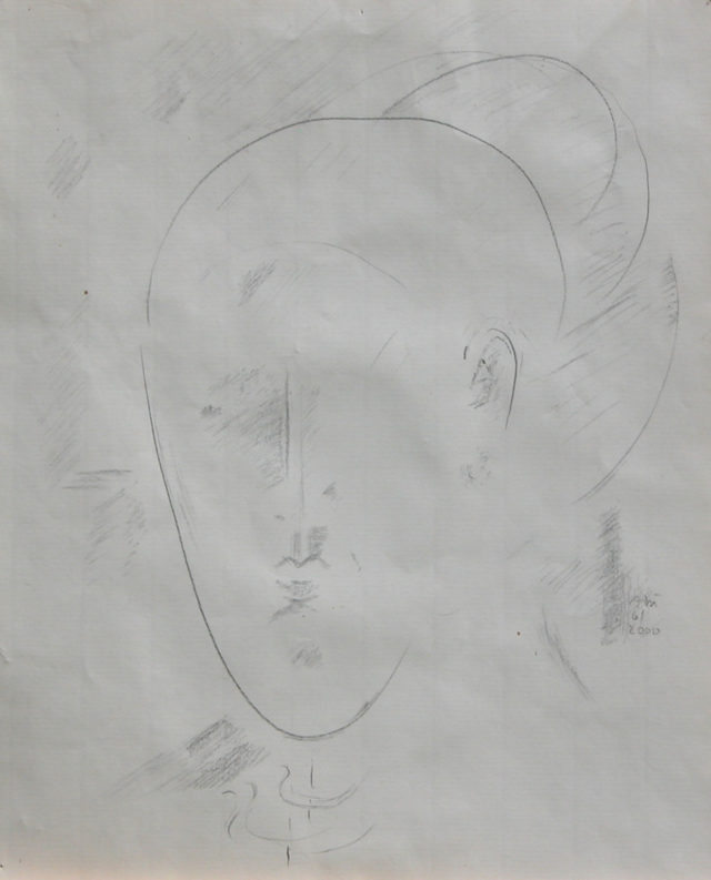 Porträt Johanna, 1999 Rötel auf Papier, 30x40cm
